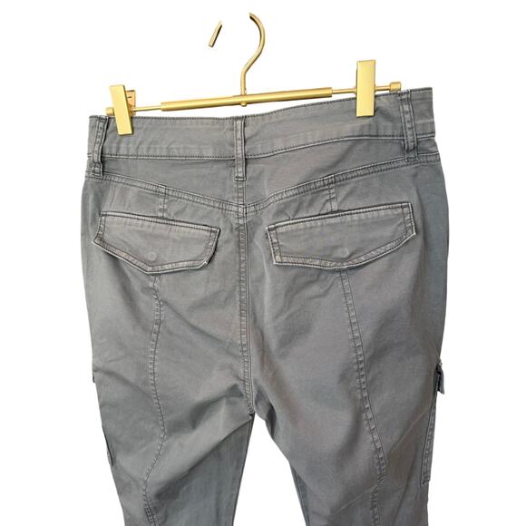 WHBM The Slim Olive Cropped Cargo Pants Rhinestone Flap Pockets 8P EUCUC - Picture 5 of 12